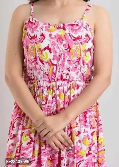 yuvinster Women's a-line Full-Long Dress | Women's Skater Dress Treandy Fashionable Women Maxi Dress (M, Pink)-thumb2