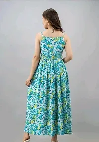 yuvinster Women's a-line Full-Long Dress | Women's Skater Dress Treandy Fashionable Women Maxi Dress (L, Aqua Blue)-thumb3