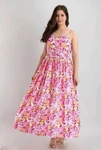 yuvinster Women's a-line Full-Long Dress | Women's Skater Dress Treandy Fashionable Women Maxi Dress (M, Pink)-thumb3