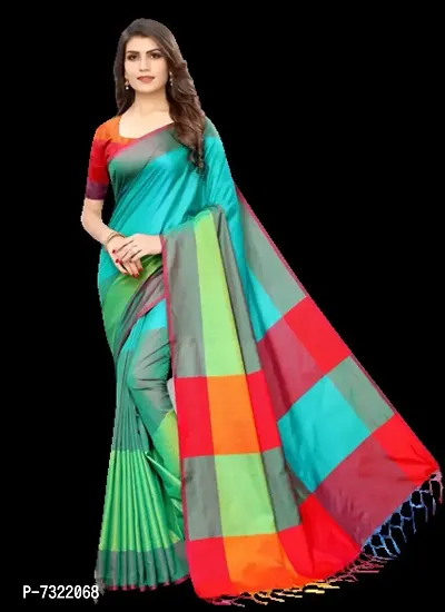 Elegant Cotton Silk Saree With Blouse Piece For Women