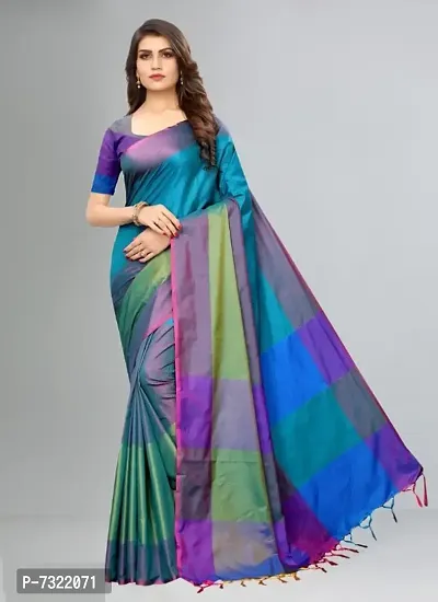 Elegant Cotton Silk Saree With Blouse Piece For Women