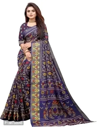 Stylish Polycotton Blue  Saree without Blouse piece For Women