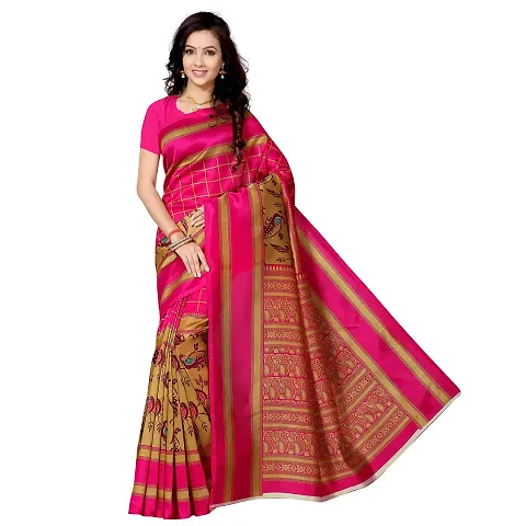 Best Selling Art Silk Saree with Blouse piece 