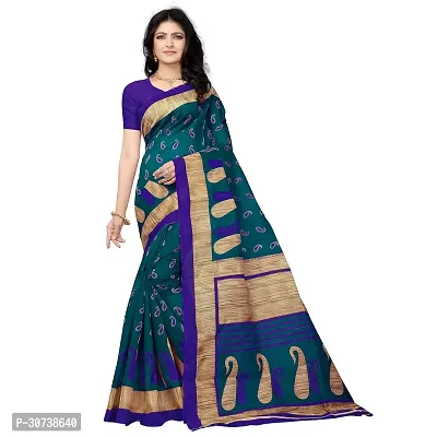 Stylish Polycotton Purple  Saree without Blouse piece For Women