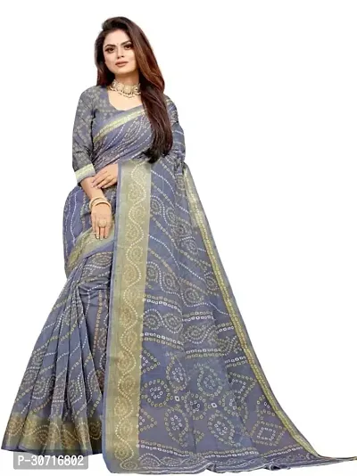 Stylish Polycotton Blue  Saree without Blouse piece For Women-thumb0