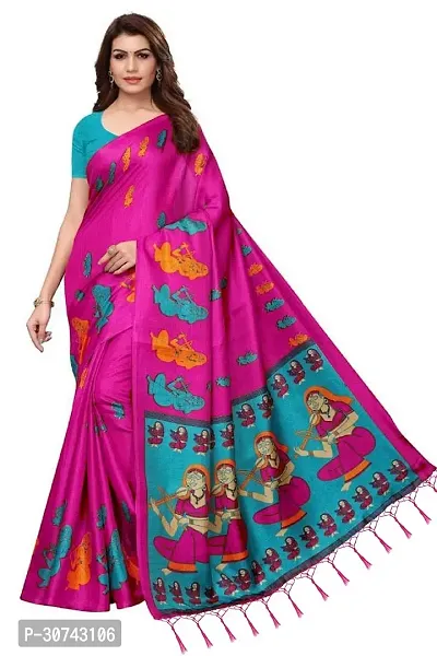 Elegant Magenta Polycotton Saree without Blouse piece For Women