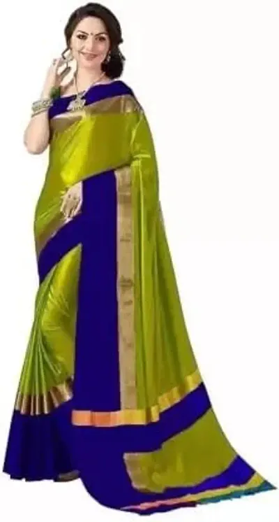 Trending Cotton Saree with Blouse piece 