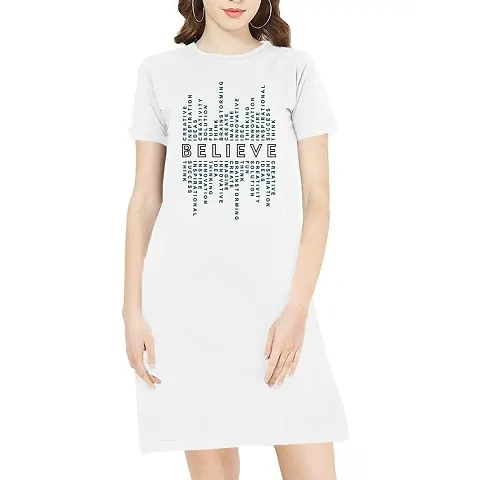 Stylish Blend T-shirt Dress For Women