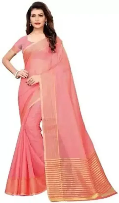 Stylish Polycotton Saree without Blouse piece For Women