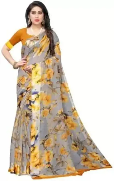 Trendy Women Blend Saree with Blouse Piece