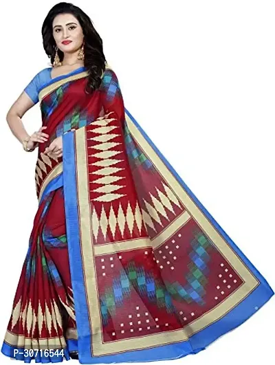 Stylish Polycotton Blue  Saree without Blouse piece For Women