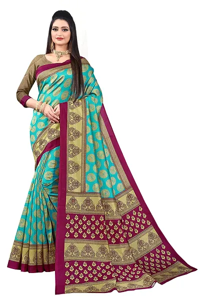 Latest Beautiful Art Silk Saree with Blouse piece