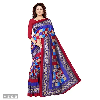 Stylish Polycotton Blue  Saree without Blouse piece For Women