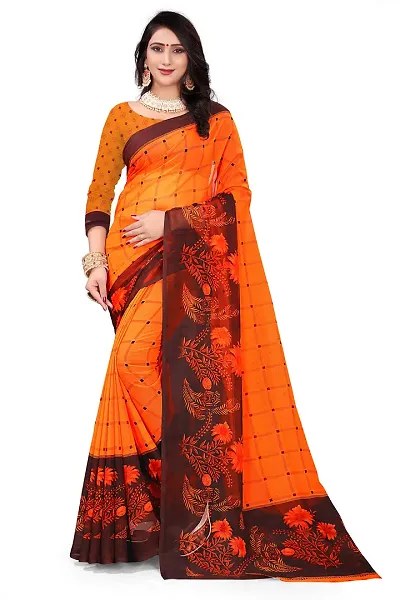 Beautiful Art Silk Saree with Blouse Piece