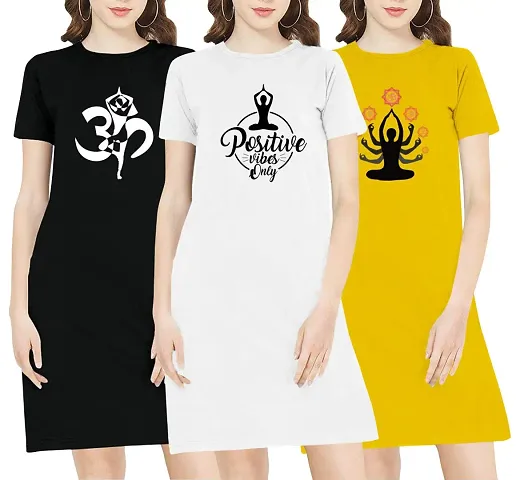 Stylish Blend T-shirt Dress For Women Pack Of 3