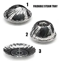 Trendy Stainless Steel Foldable Steamer Basket, Folding Collapsible Basket Stainless Steel Vegetable Steamer Instant Pot Accessories For Food-thumb1