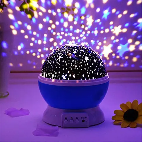 GAK Night Light Lamp Projector, Star Light Rotating Projector, Star Projector Lamp with Colors and 360 Degree Moon Star Projection with USB Cable ,Lamp for Kids Room (Random Colour)