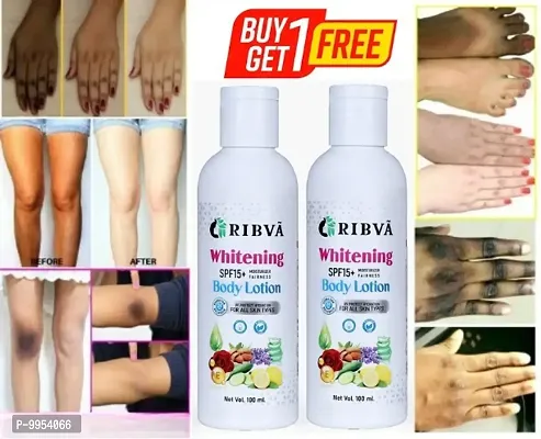 Ribva Whitening Body Lotion On SPF15+ Skin Lighten  Brightening Body Lotion Cream Buy-1 Get-1 Free