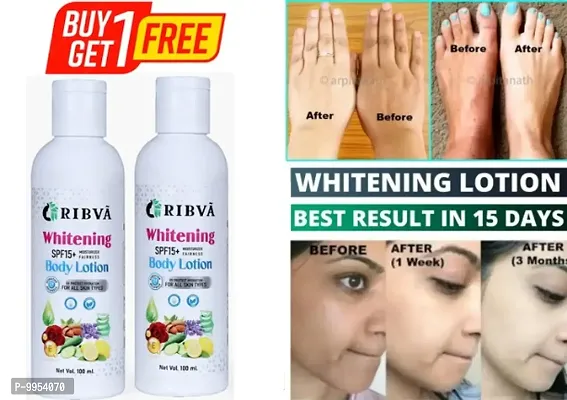 Ribva Whitening Body Lotion On SPF15+ Skin Lighten  Brightening Body Lotion Cream Buy-1 Get-1 Free-thumb0