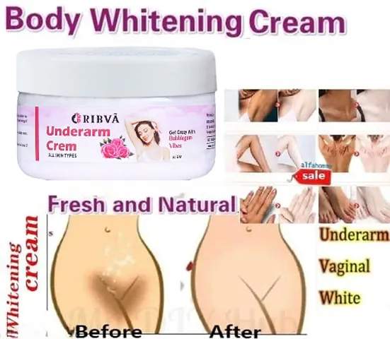 RIBVA Underarm and Neck Back Whitening Cream For Lightening  Brightening All Skin types (50 g) pack