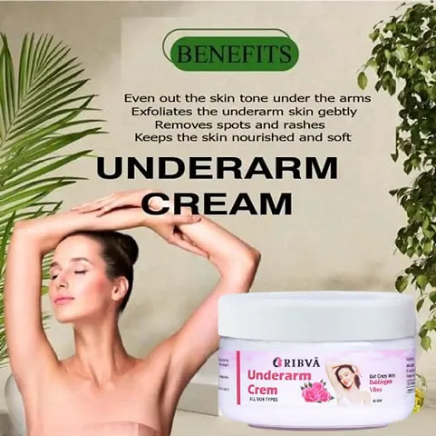 RIBVA Underarm and Neck Back Whitening Cream For Lightening  Brightening All Skin types (50 g) pack