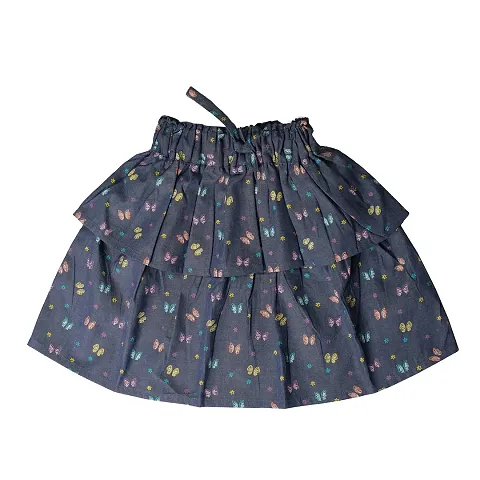 Natkhat Kids Tier Skirt - (Denim, 7-8 Years)