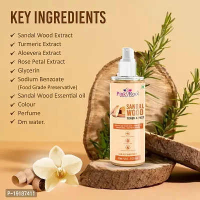 Natural Sandalwood Toner  Mist 100Ml, Sandalwood Face Toner For Open Pores Tightening  Dirt Remover (Pack Of 2)-thumb3