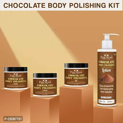 Pink Root Chocolate Body Polishing Kit for Exfoliation, Tan Removal  Intense Moisturization- for Men  Women-thumb4