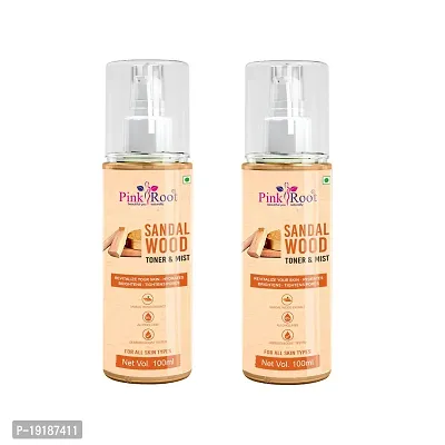 Natural Sandalwood Toner  Mist 100Ml, Sandalwood Face Toner For Open Pores Tightening  Dirt Remover (Pack Of 2)