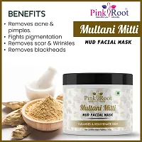 Pink Root Green Tea Scrub With Multani Mitti Facial Mask 100 gm Each Combo Pack-thumb2