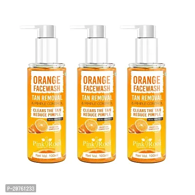 Natural Orange Face Wash (100 Ml) - Anti-Tan, Skin Lightening And Orange Oil Pore Cleansing Face Wash (Pack Of 3)