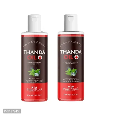 Natural Thanda Cool And Refreshing Hair Oil For Pain Relief Relaxation Hair Oil 200 Ml (Pack Of 2)