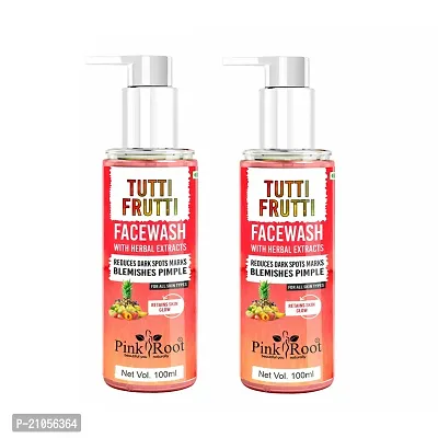 Natural Tutti Frutti Face Wash (100 Ml) - Oil Balancing, Oil Control, Tan Removes, Dark Spot Removal (Pack Of 2)-thumb0