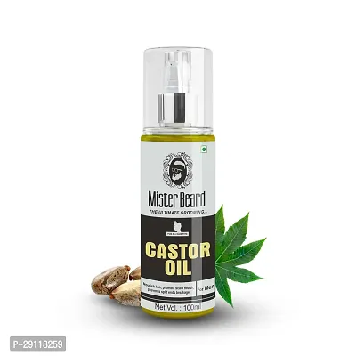 Mister Beard Castor Oil 100ml | 100% Pure Castor Oil, Cold Pressed, To Support Hair Growth Hair Oil-thumb0