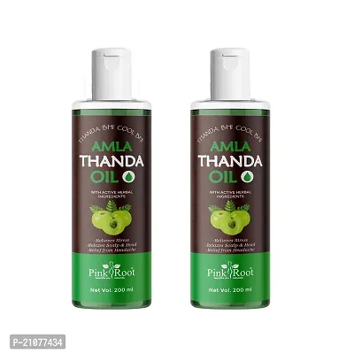 Natural Amla Thanda Cool And Refreshing Hair Oil For Pain Relief Relaxation Hair Oil 200 Ml (Pack Of 2)