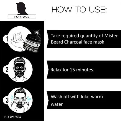 Mister Beard Activated Charcoal Face Mask 100Gm|Detan Clay Mask - Infused With Activated Charcoal And Menthol - Cleanses And Hydrates Skin-thumb5