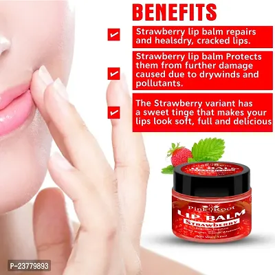 Pink Root Strawberry Lip Balm For Dry Damaged And Chapped Lips- 12Ml-thumb2