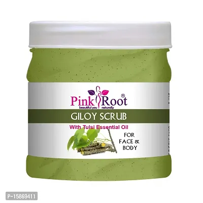 Pink Root Giloy Scrub For Combating Pimples, Dark Spots, And Fine Lines, 500ML