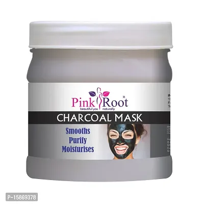 Pinkroot Charcoal Mask Smooths Purify Moisturises (500 ML) | Face Pack For Detan And Blackhead Removal, Anti-Pollution Face Masknbsp;-thumb0