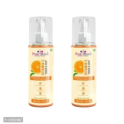 Natural Vitamin C Skin Mist Toner With Lemon Essential Oil, Orange Essential Oil  Aloe Vera Extracts - For All Skin Types - No Parabens, Silicones, Mineral Oil  Sulphates - 100Ml (Pack Of 2)