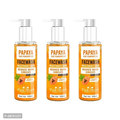 Natural Papaya Tan Removal Face Wash 100Ml - Face Wash With Vitamin C, Papaya And Lemon For Dark Spot Reduction And Clear Skin (Pack Of 3)