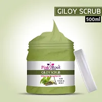 Pink Root Giloy Scrub For Combating Pimples, Dark Spots, And Fine Lines, 500ML-thumb1