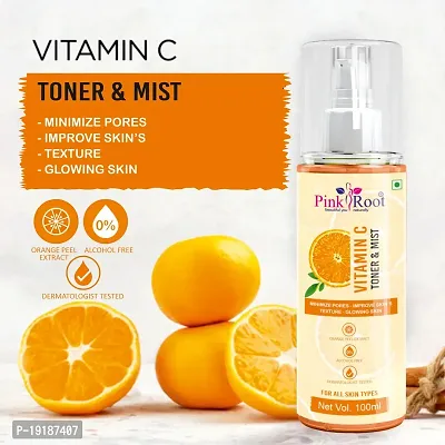 Natural Vitamin C Skin Mist Toner With Lemon Essential Oil, Orange Essential Oil  Aloe Vera Extracts - For All Skin Types - No Parabens, Silicones, Mineral Oil  Sulphates - 100Ml (Pack Of 2)-thumb2