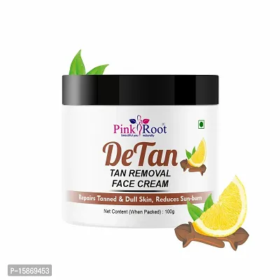 Pinkroot Detan Tan Removal Face Cream, Reduces Sun Tan , Hyperpigmentation And Dark Spots|Dermatologically Tested - For Tan Removal (100 G)