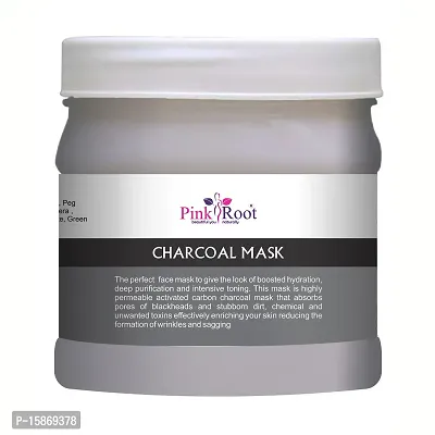 Pinkroot Charcoal Mask Smooths Purify Moisturises (500 ML) | Face Pack For Detan And Blackhead Removal, Anti-Pollution Face Masknbsp;-thumb2