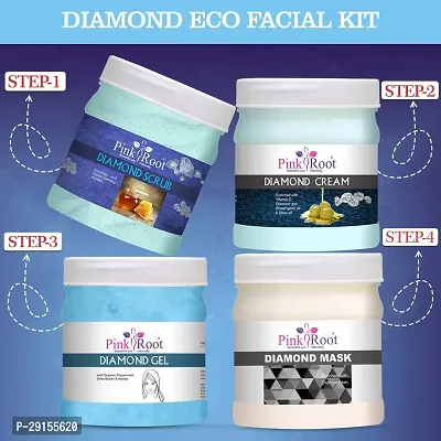 Diamond Eco Facial Kit , 500gm Pack of 4, Skin Brightening Ubtan For Glowing Skin,Tan Removal, Whitening, Depigmentation, Oil Control, Acne  Fairness-thumb0