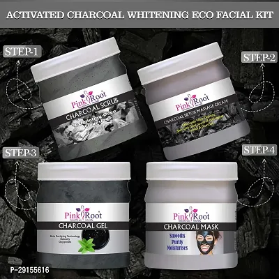 Charcoal Eco Facial Kit , 500gm Pack of 4, for Anti Acne, Detox Skin, Tan Removal, Dead Skin Removal, Nourishing  Moisturising Skin-thumb0