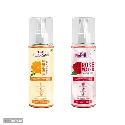 Natural Rose Water  Vitamin C Toner  Mist (Pack Of 2)