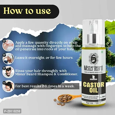 Mister Beard Castor Oil 100ml | 100% Pure Castor Oil, Cold Pressed, To Support Hair Growth Hair Oil-thumb4