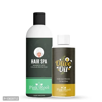 Pink Root Hair Spa Shampoo 200ml And Olive Oil 100ml Pack Of 2